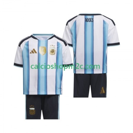 Argentina Bambino Maglia Prima World Cup 2026 Manica Corta